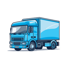 Fototapeta na wymiar Vector of a blue semi truck on a white background