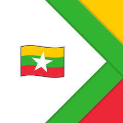 Myanmar Flag Abstract Background Design Template. Myanmar Independence Day Banner Social Media Post. Myanmar Illustration