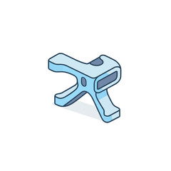 Fototapeta premium Vector of a blue plastic object isolated on a white background