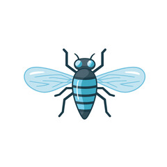 Vector of a black and blue striped insect