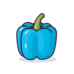 Vector of a blue bell pepper with a green stem