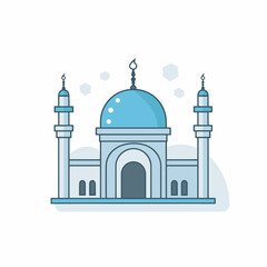 Fototapeta na wymiar Vector of A vector of a mosque with a blue dome and two minarets