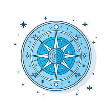 Blue compass icon Royalty Free Vector Image - VectorStock