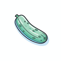 Vector of a green pickle on a white surface