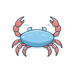 Vector of a flat icon vector of a blue shelled crab
