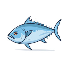 Fototapeta premium Vector of a flat icon of a blue marlin fish on a white background