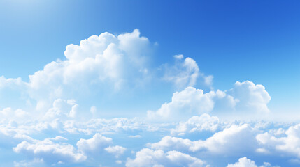 Naklejka na ściany i meble Beautiful blue sky and clouds with daylight natural background. Generative ai.