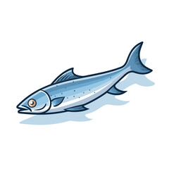 Vector of a flat icon of a fish swimming in water