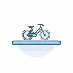 Fototapeta premium Vector of a bicycle on top of a bowl in a flat icon style