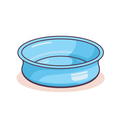 Vector of a simple flat icon of a blue bowl on a white background