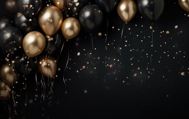 Happy Birthday or party celebration with balloons and space for text

