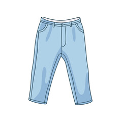 Vector of blue pants on a white background with a flat icon design