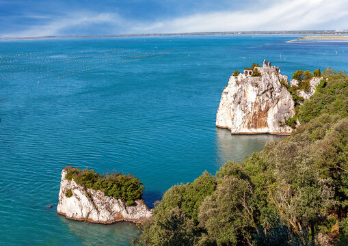 View of the Gulf of Trieste from Duino Castle; Italy