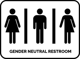 Gender Neutral Restroom Sign.All gender restroom sign