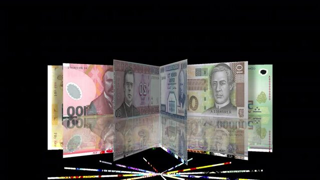 World Banknotes Carousel with transparent (alpha) background