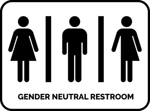 Gender Neutral Restroom Sign.All gender restroom sign