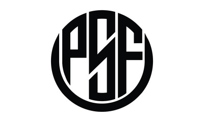 PS shield in circle logo design vector template. lettermrk, wordmark, monogram symbol on white background.