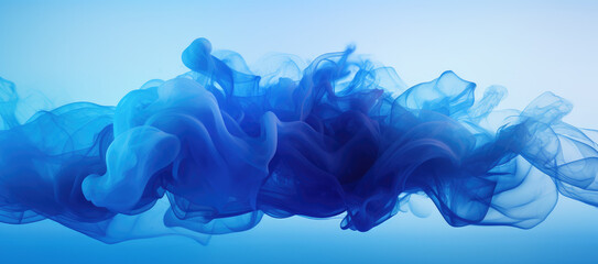 blue flow, blow expansion, blue ink. Abstract background. Edited AI. 