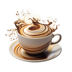 Generative AI Steaming cup of aromatic coffee Image - Ideal for Culinary Websites and Blogs
