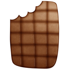 Chocolate bar isolated on transparent background