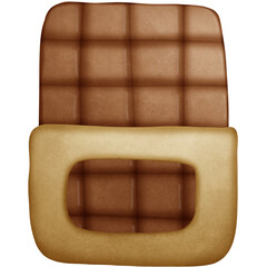 Chocolate bar isolated on transparent background