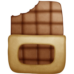Chocolate bar isolated on transparent background