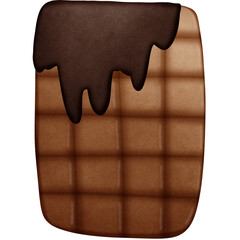 Chocolate bar isolated on transparent background