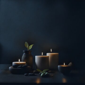 spa still life with candles