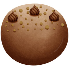 Chocolate ball isolated on transparent background