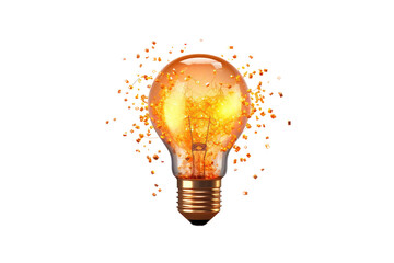  light bulb isolated on black. And an idea of genius springs up.. isolated on transparent background
