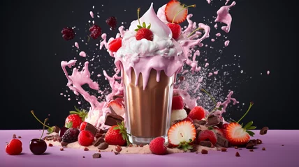 Rolgordijnen Various colorful fresh milkshake background © AhmadSoleh
