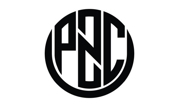PZC shield in circle logo design vector template. lettermrk, wordmark, monogram symbol on white background.