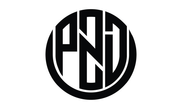 PZD shield in circle logo design vector template. lettermrk, wordmark, monogram symbol on white background.