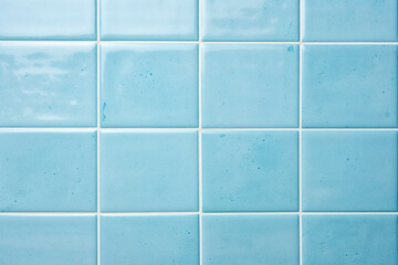Light blue tile wall background bathroom floor texture.
