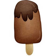 Chocolate ice cream isolated on transparent background 