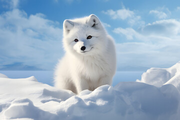 Obraz na płótnie Canvas region wolf in the snow in polar regions