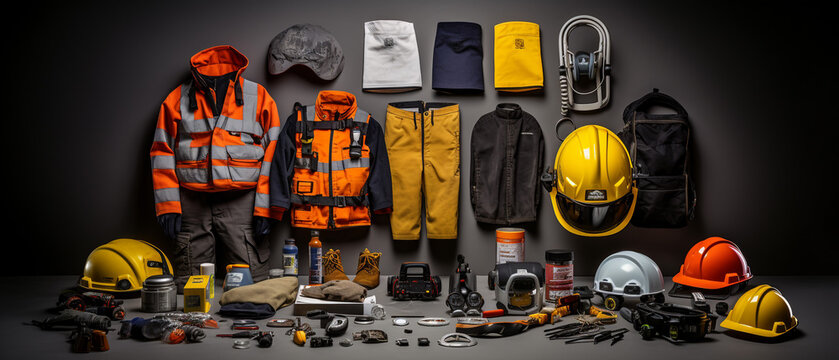 Various Industrial safety equipment to protect personal safety