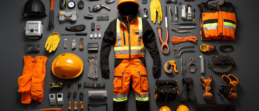Various Industrial safety equipment to protect personal safety