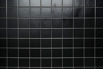 Fototapeta na wymiar Black tile wall background bathroom floor texture.
