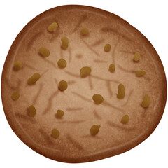Chocolate cookie isolated on transparent background 