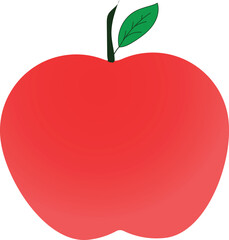 red apple with leaf