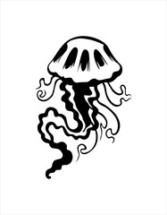 Jellyfish pattern outline vector illustration design