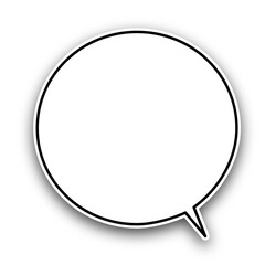 影と黒い線がある丸い吹き出し