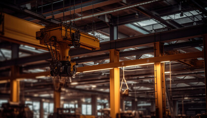 Fototapeta premium Industrial overhead crane in factory
