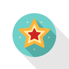 Star icon on white background. Colored star in flat design.