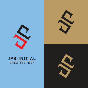 Simple JPS initials business logo icon vector.