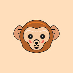 Vector monkey face logo icon.