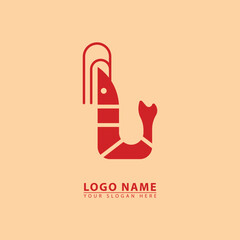 Simple swamp shrimp logo icon.