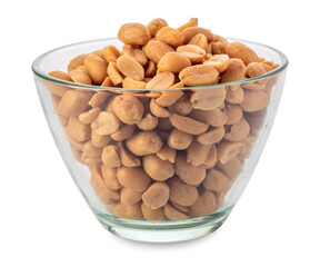 Peanuts in glass cup isolated