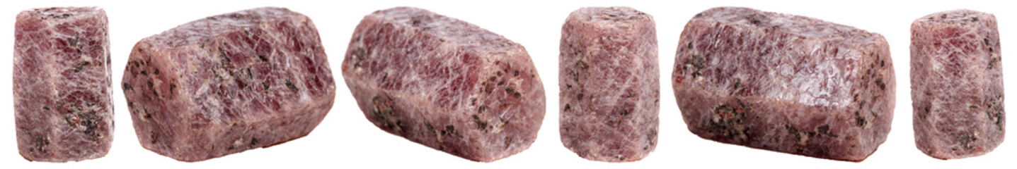 Macro mineral stone Ruby, Corundum on a white transparent background close-up